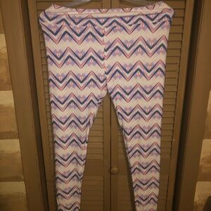 LuLaRoe Pink and Purple Chevron Leggings